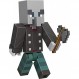 Minecraft Craft-A-Block Vindicator 피규어, 실제 픽셀화된 비디오 게임 캐릭터, 만들고 탐색하고 생존할 수 있는 액션 장난감, 6세 이상 팬을 위한 수집용 선물