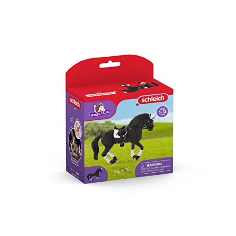 Schleich Horse Club 4피스 토너먼트 승마 종마 플레이 세트 - 액세서리가 포함된 현실적인 종마 말 토너먼트 조각상, 소년 소녀용 선물, 5세 이상