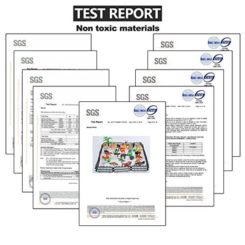 ValeforToy 54피스 미니 정글 동물 세트(선물 상자 포함) - 어린이 학습 및 파티 호의를 위한 현실적인 야생 동물 피규어