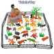 ValeforToy 54피스 미니 정글 동물 세트(선물 상자 포함) - 어린이 학습 및 파티 호의를 위한 현실적인 야생 동물 피규어