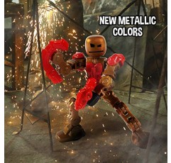 Zing Klikbot 6세 이상용, 반투명, 스톱 모션 애니메이션 생성, 무기가 포함된 자세를 취할 수 있는 액션 피규어 4개 세트 전체(시리즈 2 빌런)