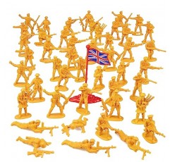 육군 남자 장난감 액션 피규어 - 26가지 포즈의 미국, 영국, 독일, 일본 군인이 포함된 202개 조각, 어린이를 위한 재미있는 선물 척 놀이 또는 디오라마
