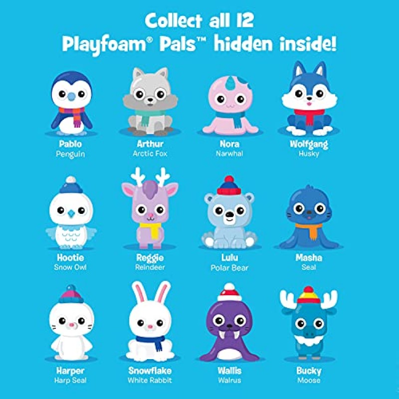 Educational Insights Playfoam Snowy Friends Party 25일 유치원 재림절 달력 2023, Fidget 감각 장난감, 3세 이상, Amazon 독점