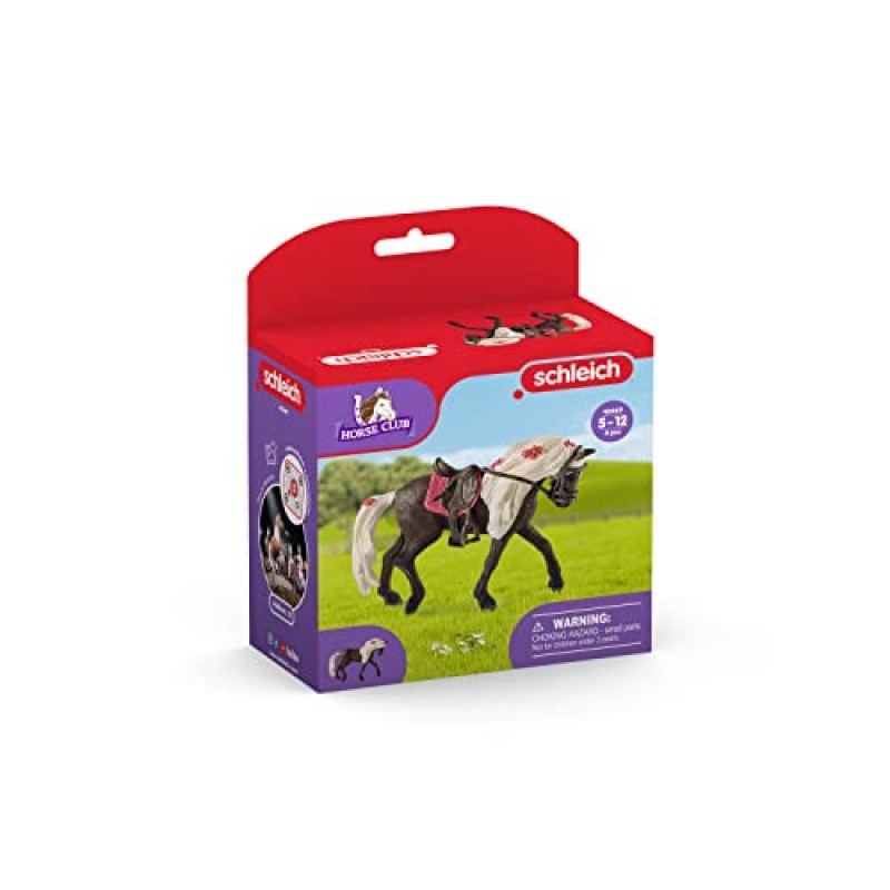 Schleich Horse Club 록키 마운틴 호스 쇼 암말 입상 - 소녀와 소년을 위한 말 장난감 세트, 소년과 소녀를 위한 사실적인 쇼 품질의 동물 농장 체험 및 액세서리, 5세 이상 어린이를 위한 선물