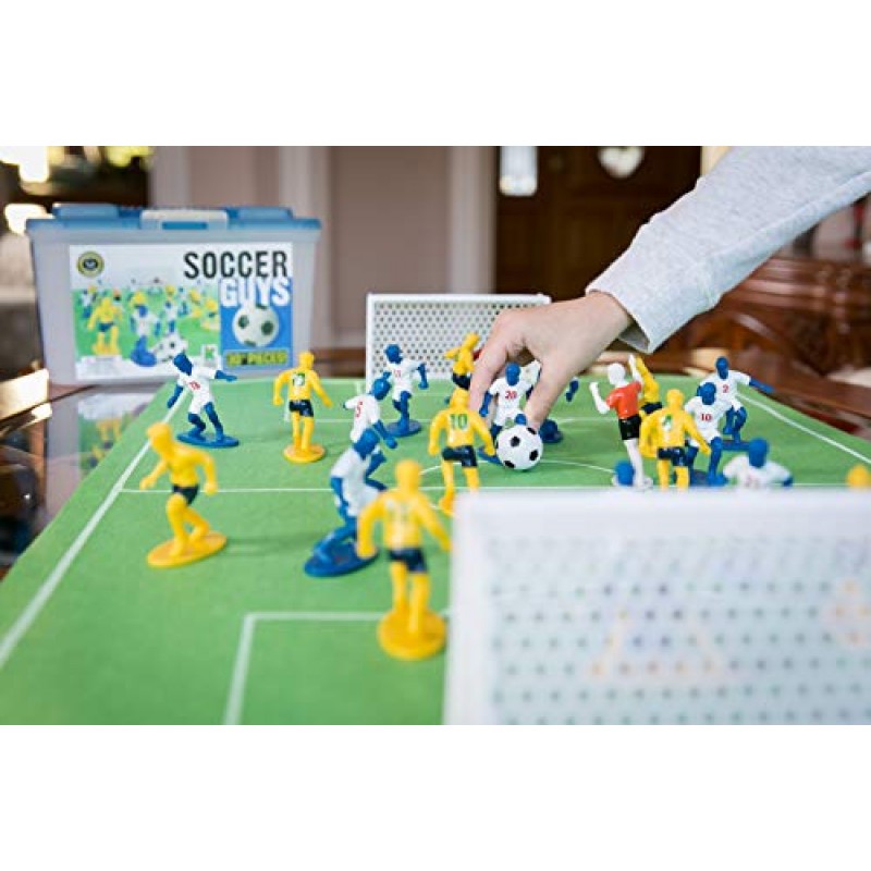 Kaskey Kids Soccer Guys – 파란색/노란색은 끝없는 시간의 창의적이고 개방적인 플레이로 아이들의 상상력을 자극합니다 – 2개 팀 포함