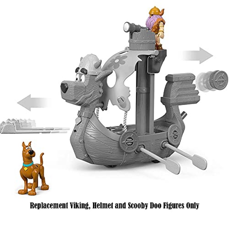 Imaginext Scooby-Doo Viking Ship Playset용 교체 부품 - GBM51 ~ 교체용 바이킹, 헬멧 및 스쿠비 두 피규어, 갈색, 보라색