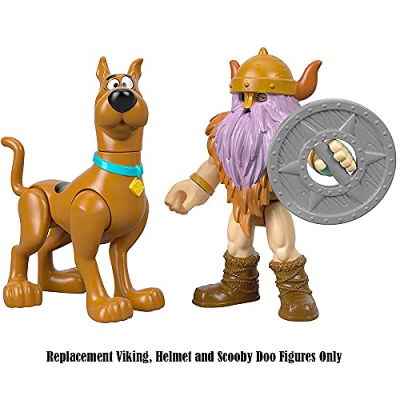 Imaginext Scooby-Doo Viking Ship Playset용 교체 부품 - GBM51 ~ 교체용 바이킹, 헬멧 및 스쿠비 두 피규어, 갈색, 보라색