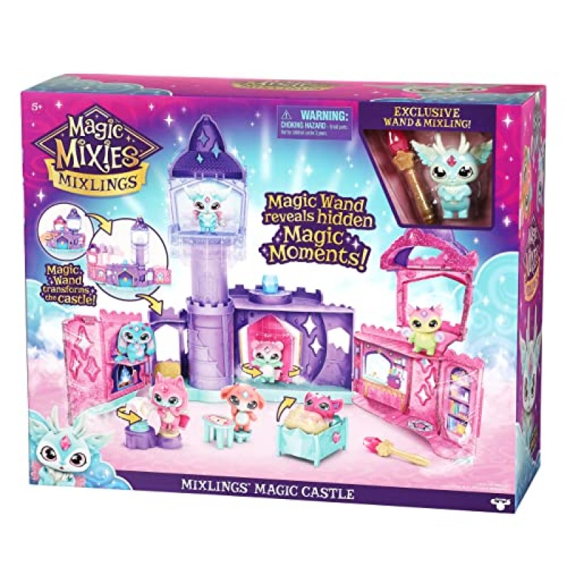 Magic Mixies Mixlings Magic Castle, 5세 이상의 어린이를 위한 5가지 마법의 순간을 보여주는 지팡이가 포함된 확장 플레이 세트