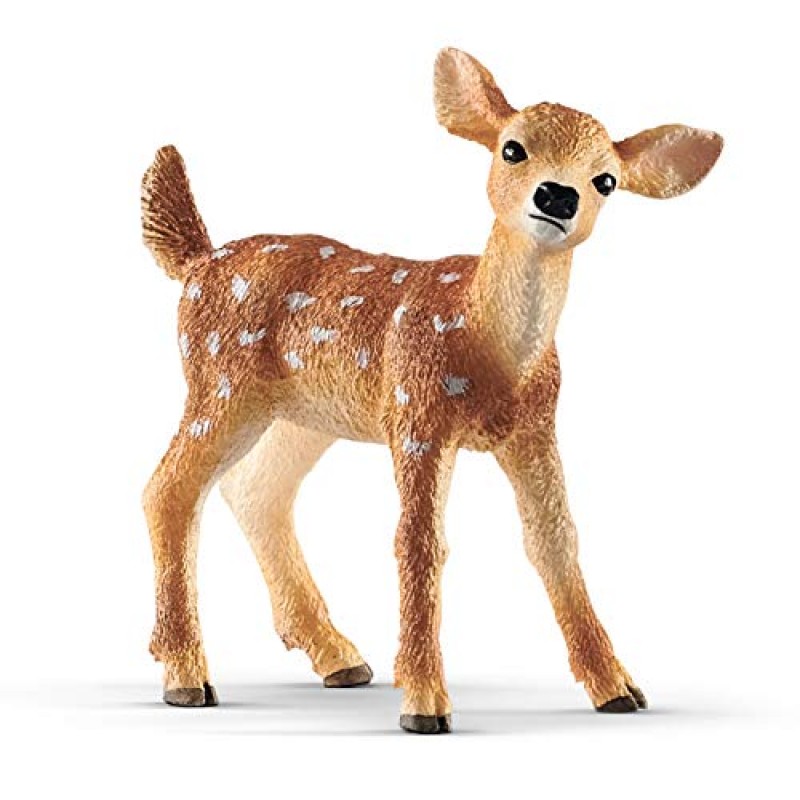 Schleich 야생 생활 사실적인 북미 숲 동물 조각상 플레이 세트 - 벅, 새끼 사슴, 롱혼 황소, 오소리, 대머리 독수리, 칠면조가 포함된 6피스 장난감 세트, 3세 이상 어린이를 위한 선물