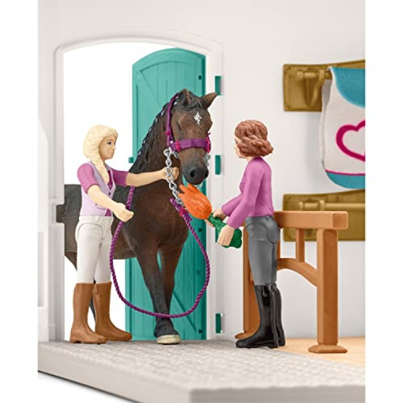 Schleich Horse Club — 말 상점, 67피스 압정 상점 말과 라이더가 포함된 말 놀이 세트, 5~12세 어린이를 위한 농장 놀이 세트