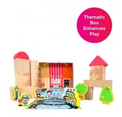 유아 1~3세를 위한 Edushape My Soft World 타운 블록 - 역할 놀이, 창의력, 상상력 놀이를 위한 폼 블록 29개 세트 - 유아, 유아, 어린이용 유아 블록에 주제별 보관 상자 포함