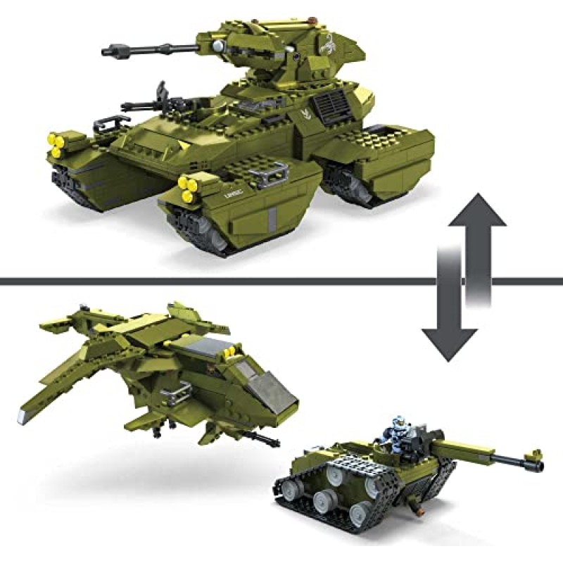 메가 헤일로 무한 장난감 차량 조립 세트, 993개 조각으로 구성된 Unsc 전갈 충돌, 마이크로 액션 피규어 및 액세서리 5개, 어린이를 위한 선물 아이디어