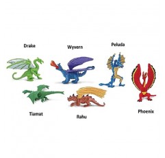 Safari Ltd. Lair Of The Dragons 컬렉션 1 디자이너 투브 - 판타지 테마 플레이용 미니어처 드래곤 피규어 6개, 소년, 소녀 및 어린이 연령 3세 이상