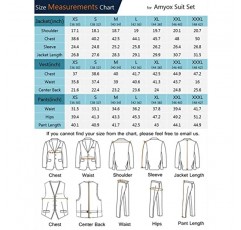 Amyox 남자 슬림 피트 3 조각 정장 두 버튼 비즈니스 웨딩 드레스 턱시도 정장 세트 자켓 조끼 바지 넥타이