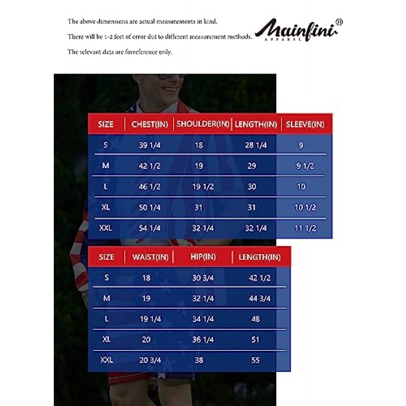 남성용 7월 4일 짧은 소매 2피스 정장 미국 기념일 버튼 정장(반바지 포함)