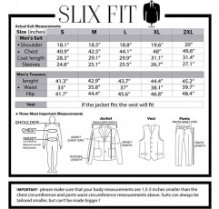 Slix Fit 3피스 남성 정장, 슬림핏 스타일리시한 재킷, 바지, 조끼, 넥타이 2개 및 벨트, 결혼식, 비즈니스 등에 적합