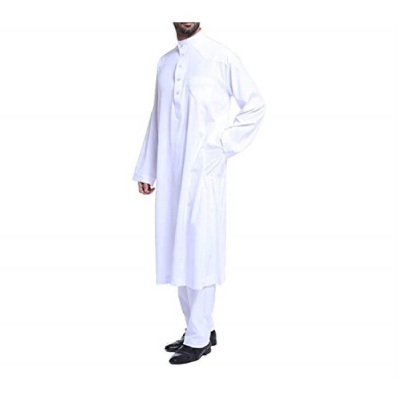 Qianliniuinc 느슨한 스타일 중동 Kaftan 두바이 아랍 이슬람 이슬람 남성 의류 정장 셔츠 바지