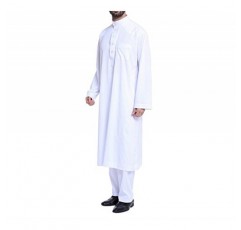 Qianliniuinc 느슨한 스타일 중동 Kaftan 두바이 아랍 이슬람 이슬람 남성 의류 정장 셔츠 바지