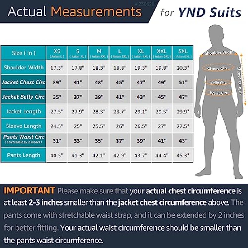 YND 남성용 3 피스 슬림 피트 웨딩 턱시도 세트, 피크 라펠 원 버튼 정장 재킷, 나비 넥타이가 달린 더블 브레스트 조끼 바지