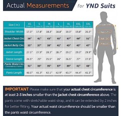 YND 남성용 3 피스 슬림 피트 웨딩 턱시도 세트, 피크 라펠 원 버튼 정장 재킷, 나비 넥타이가 달린 더블 브레스트 조끼 바지