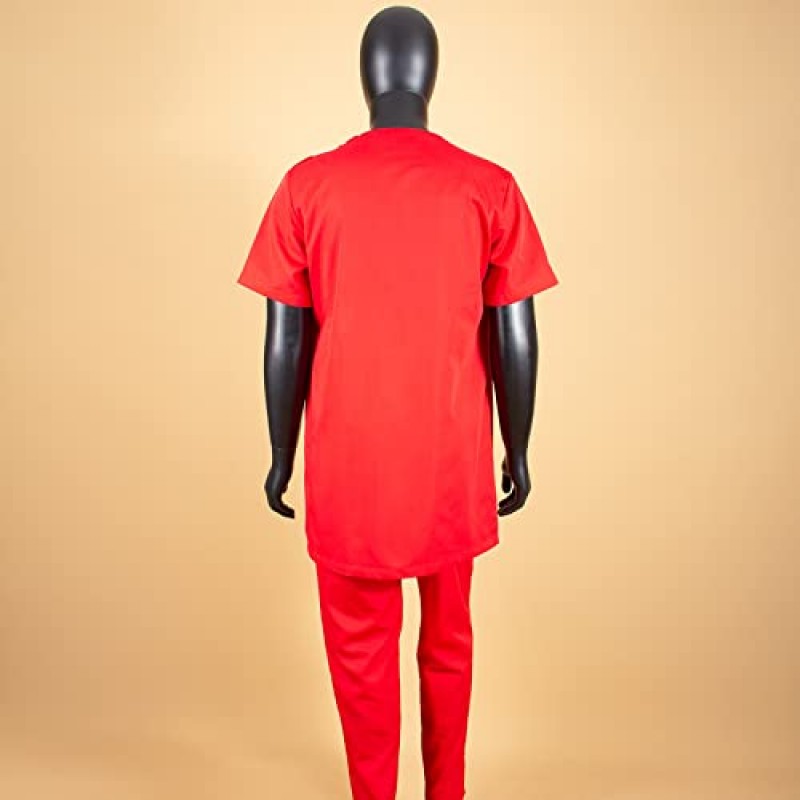 남성용 아프리카 정장 셔츠 및 바지 2 피스 세트 앙카라 복장 플러스 사이즈 캐주얼 복장 Tracksuit