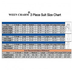 WEEN CHARM 남성용 정장 슬림 피트, 남성용 3 피스 슈트, 넥타이가 달린 2 버튼 블레이저 자켓 조끼 바지, 남성용 턱시도 정장 세트