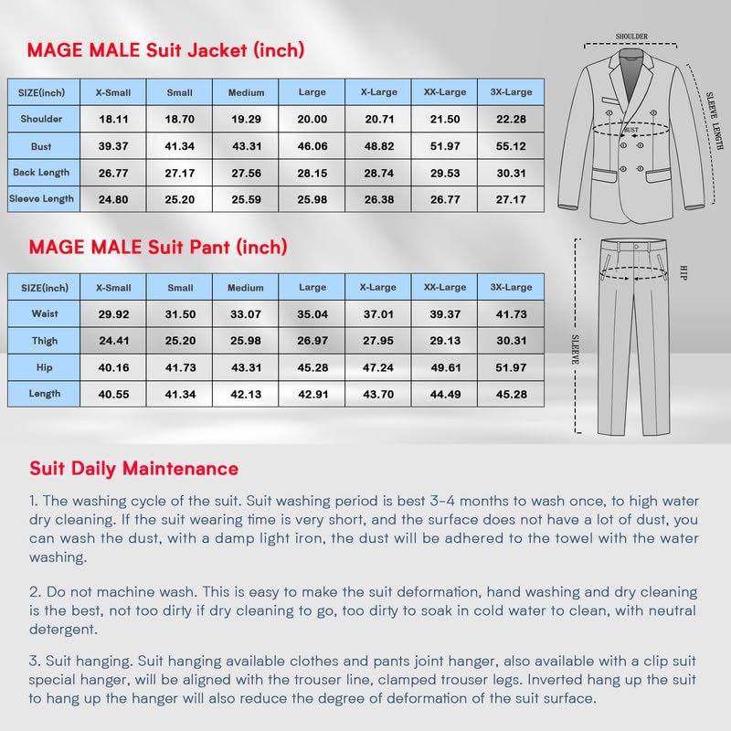 MAGE 남성 남성 2 피스 정장 우아한 솔리드 더블 브레스트 슬림 피트 턱시도 정장 블레이저와 바지