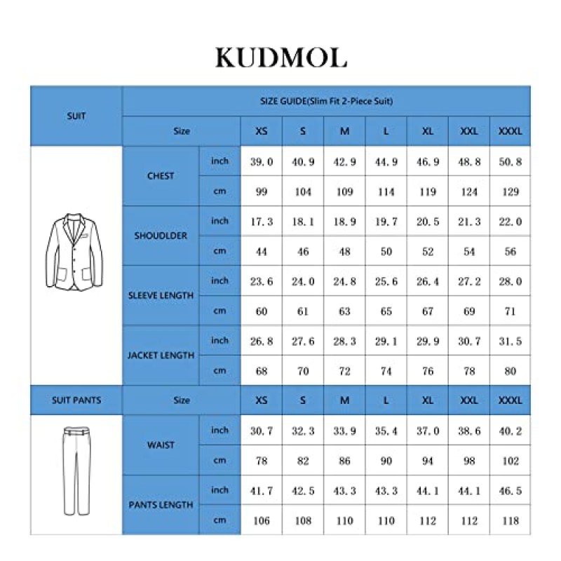 KUDMOL Mens 2 피스 정장 슬림 피트 스팽글 샤이니 원 버튼 턱시도 블랙 스팽글 자켓 바지 웨딩 파티 댄스 파티 세트