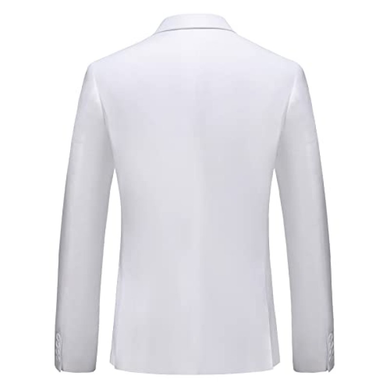 MOGU Mens 3 피스 정장 더블 브레스트 슬림 피트 턱시도 솔리드 컬러 공식 드레스 파티 웨딩 파티