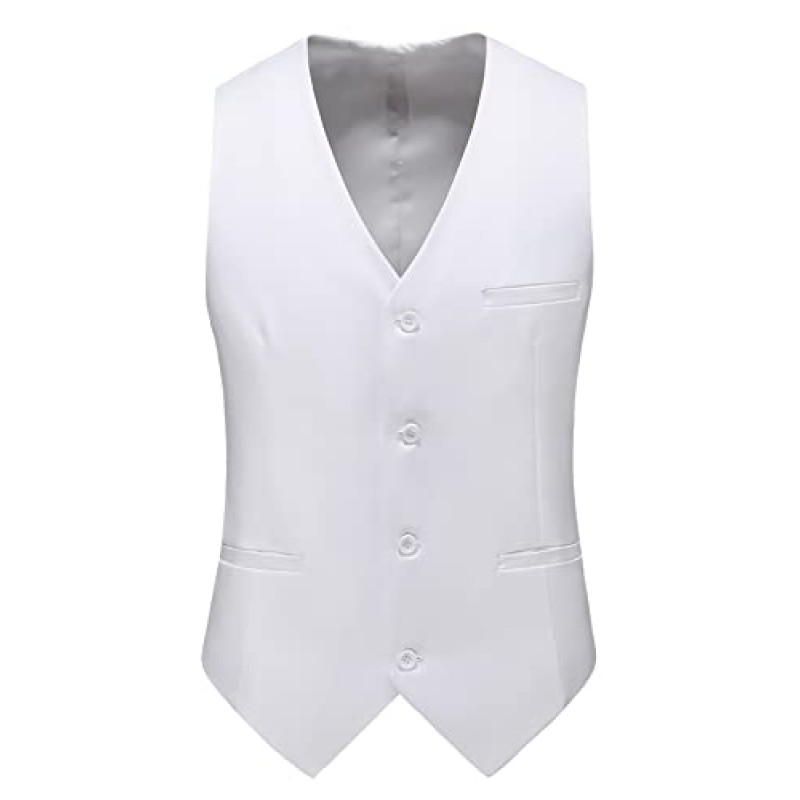 MOGU Mens 3 피스 정장 더블 브레스트 슬림 피트 턱시도 솔리드 컬러 공식 드레스 파티 웨딩 파티