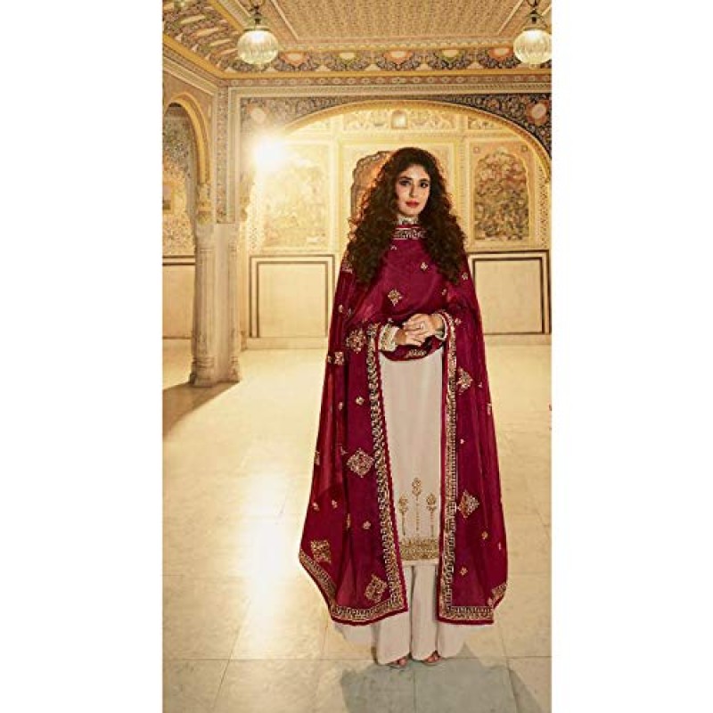 Designerharsha 무거운 자수 작업 파키스탄 인도 착용 Shalwar Kameez Palazzo Dupatta 정장