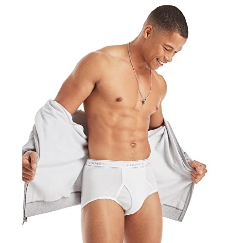 Hanes 남성용 태그리스 화이트 브리프(ComfortFlex 허리밴드 포함), 멀티팩 이용 가능