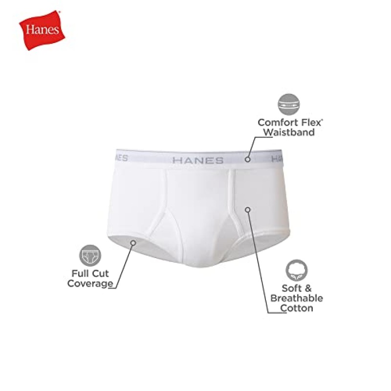 Hanes 남성용 태그리스 화이트 브리프(ComfortFlex 허리밴드 포함), 멀티팩 이용 가능