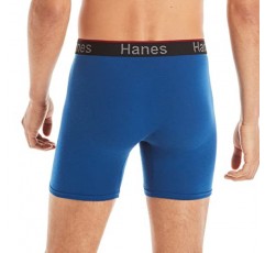 Hanes 토탈 서포트 파우치 남성용 복서 브리프 언더웨어, 마찰 방지, 멀티팩(Reg 또는 Long Leg 선택 가능)