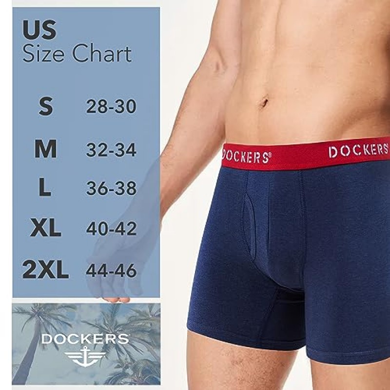 Dockers 남성용 복서 브리프 통기성 면 속옷 남성용 팩 5개