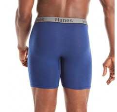 Hanes 남성 컴포트 플렉스 핏 울트라 소프트 코튼 스트레치 긴 다리 복서 브리프 3팩