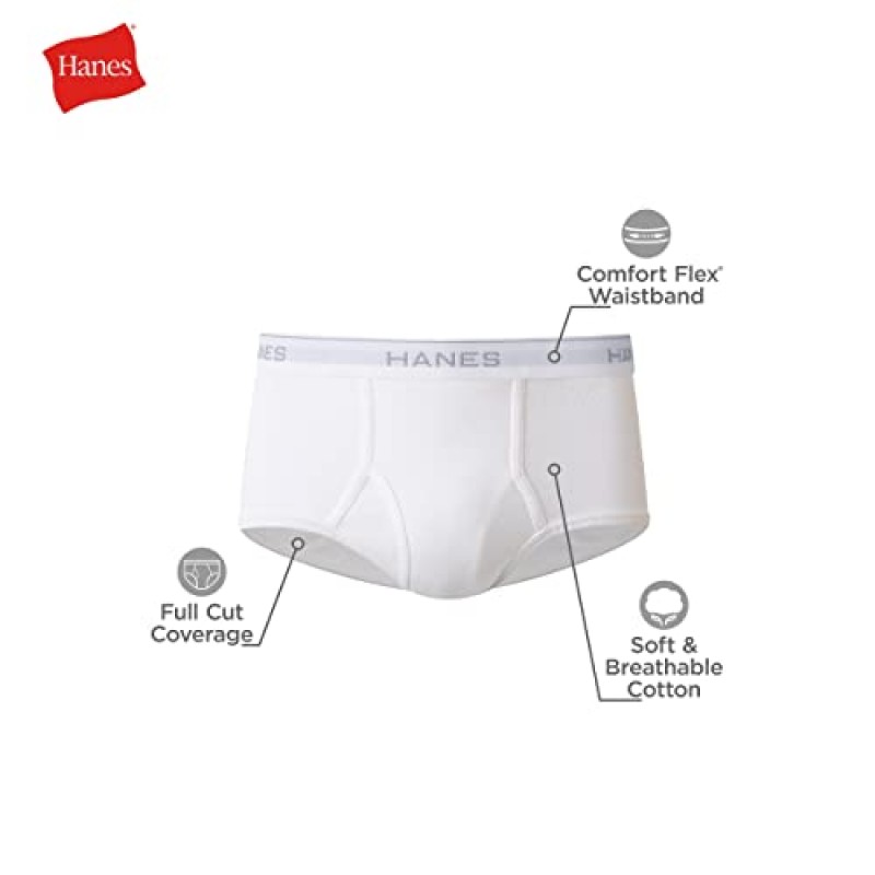 Hanes 남성 Hanes 남성 태그 없는 흰색 브리프(ComfortFlex 허리밴드 포함) - 여러 팩 이용 가능