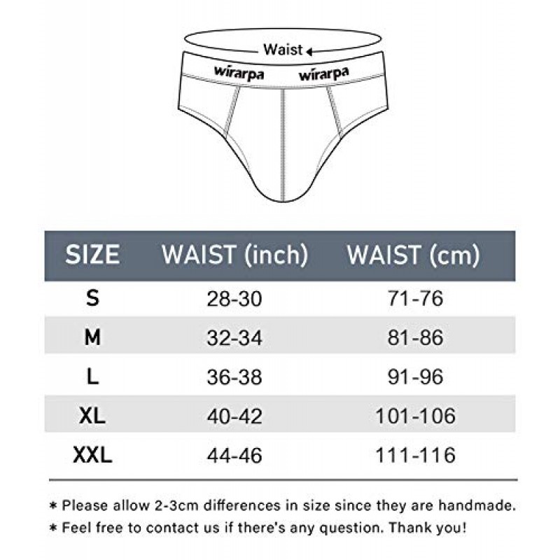 Wirarpa 남성용 면 스트레치 언더웨어 서포트 브리프 와이드 허리밴드 멀티팩