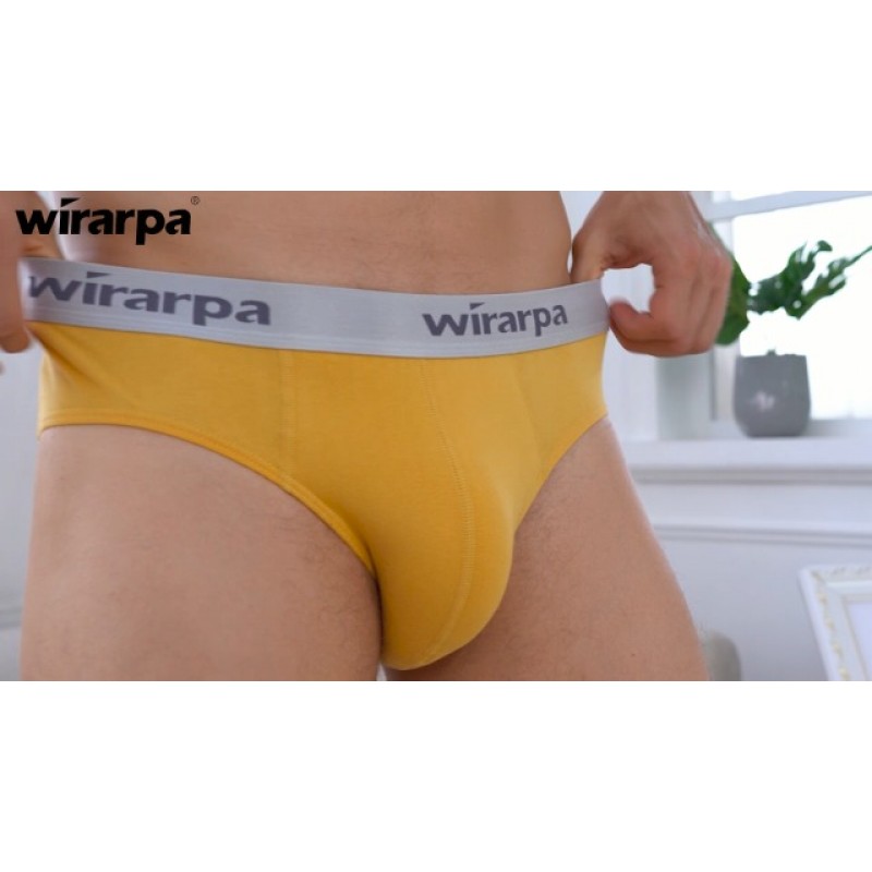 Wirarpa 남성용 면 스트레치 언더웨어 서포트 브리프 와이드 허리밴드 멀티팩