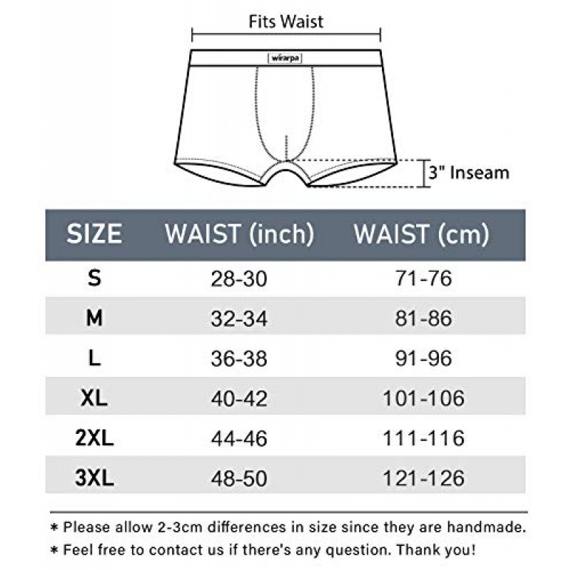 Wirarpa 남성용 통기성 모달 마이크로파이버 트렁크 언더웨어 커버 밴드 멀티팩