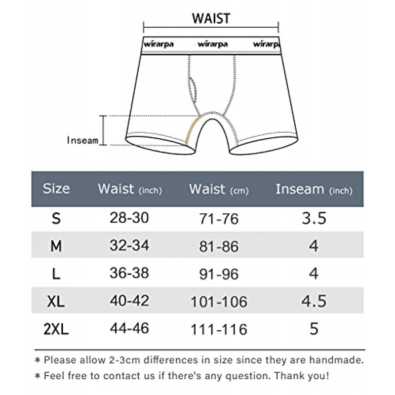 Wirarpa 남성용 복서 브리프 코튼 스트레치 속옷 오픈 플라이 태그리스 언더팬츠 레귤러 레그 4 팩