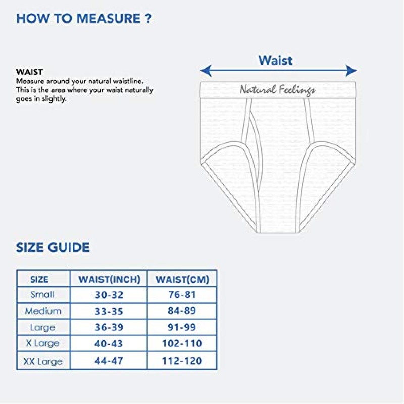 Natural Feelings 남성 팬티 속옷 남성 코튼 클래식 브리프 풀 라이즈 남성 속옷 브리프 팩