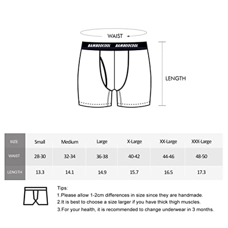 BAMBOO COOL 남성용 복서 팬티 속옷 부드럽고 편안한 통기성 대나무 복서 남성용 3 팩 또는 5 팩 또는 6 팩