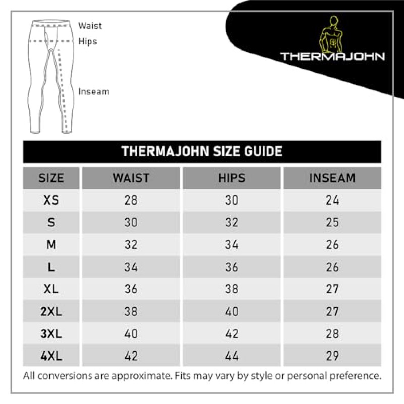 Thermajohn 남성용 열 속옷 바지 롱 존스 바지 남성용 열 레깅스 Extreme Cold