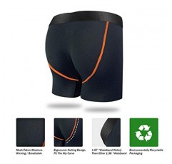 Longfor 남성용 복서 브리프 메쉬 니트 속건성 스포츠 폴리에스테르 복서 브리프 No Ride-up 6'Underwear with Fly for Men Pack