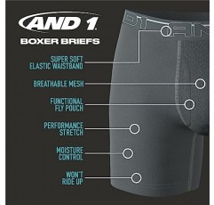 AND1 남성 속옷 – 기능성 플라이가 포함된 퍼포먼스 압축 복서 브리프 5팩(S-3XL)