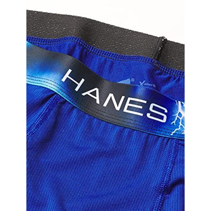 Hanes Ultimate 남성용 스포츠 X-Temp 초경량 롱 레그 복서 브리프 4팩, 각종, 대형