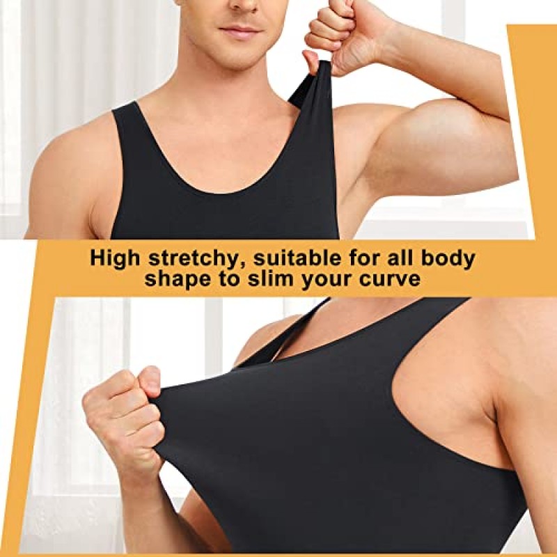 SOLCYSX Mens 민소매 전신 셰이퍼 속옷 슬리밍 압축 바디 슈트 Shapewear Tummy Control Fajas Para Hombres