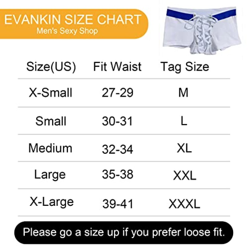 Evankin 남자의 섹시한 복서 팬티 코튼 소프트 속옷 타이 로프 란제리 낮은 상승 팬티