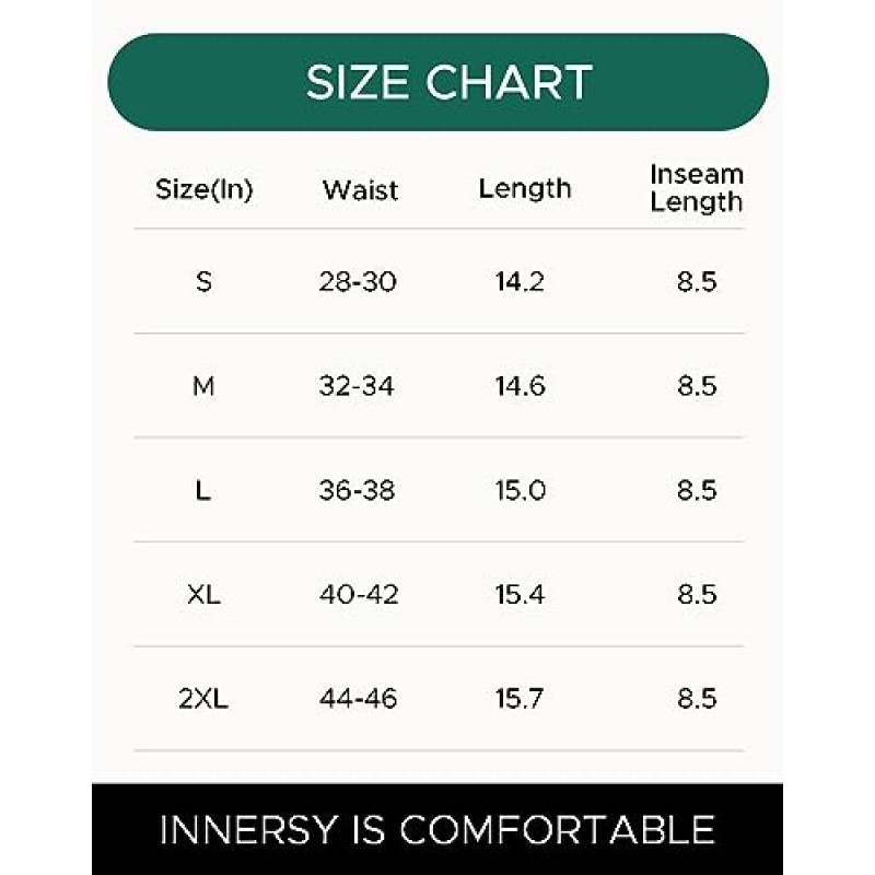 INNERSY 남성용 복서 브리프 코튼 긴 다리 마찰 방지 스트레치 속옷 3팩